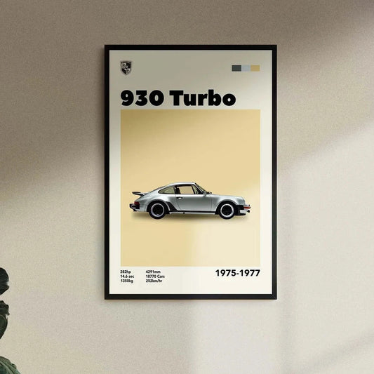 Cuadro Porsche 930 Turbo decoración automotriz pared