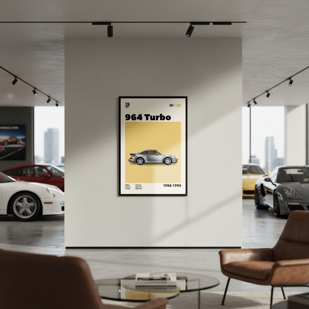 Cuadro Porsche 964 Turbo decoración automotriz - Showroom