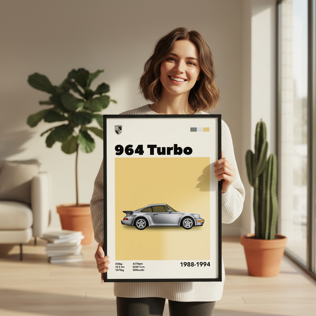Cuadro Porsche 964 Turbo decoración automotriz Persona