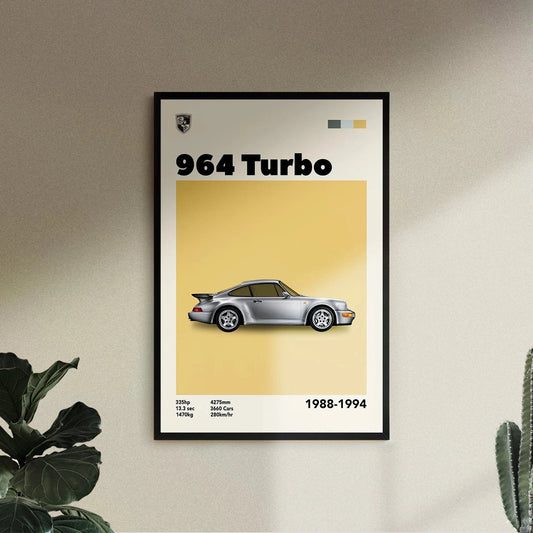 Cuadro Porsche 964 Turbo decoración automotriz pared