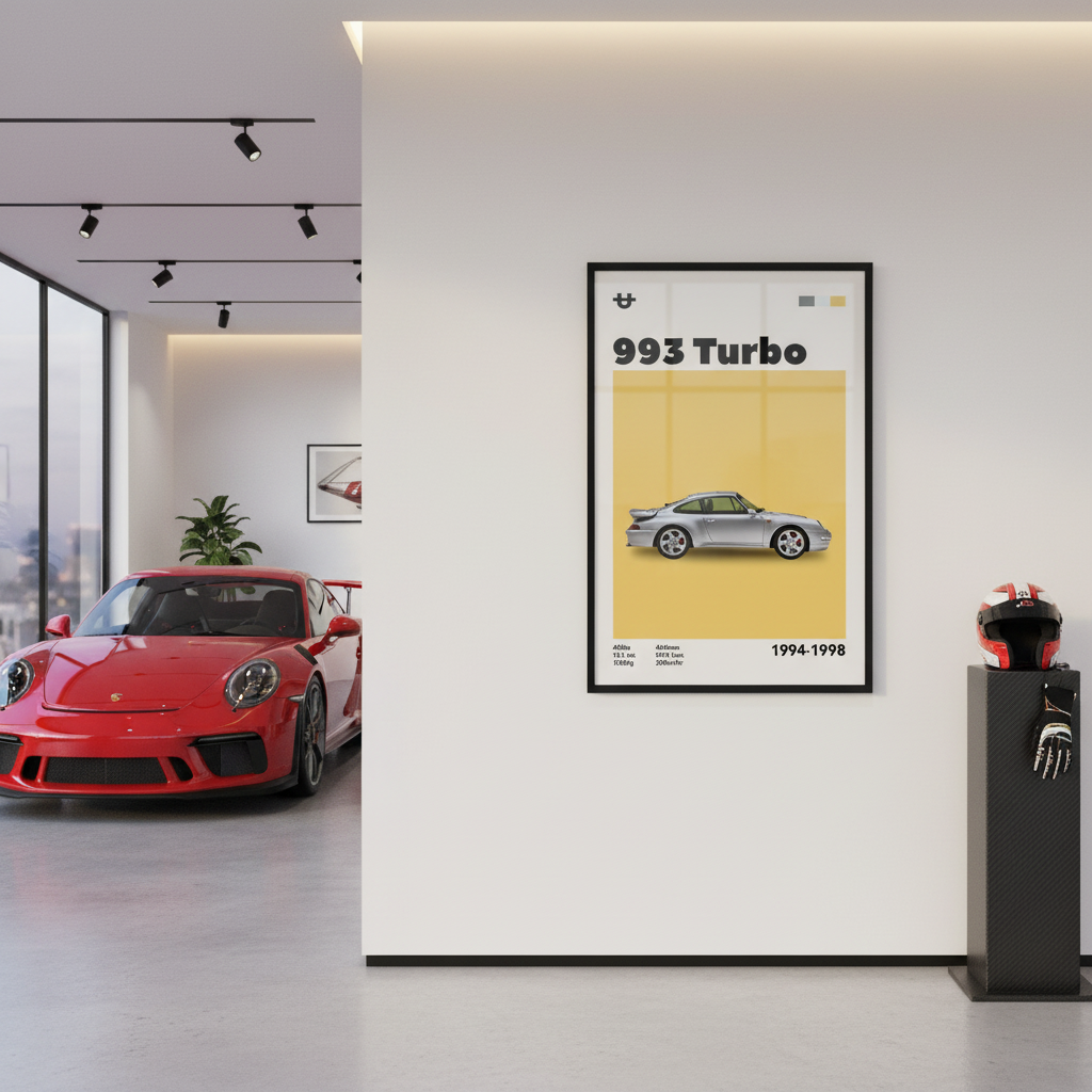 Cuadro Porsche 993 Turbo decoración automotriz - Showroom