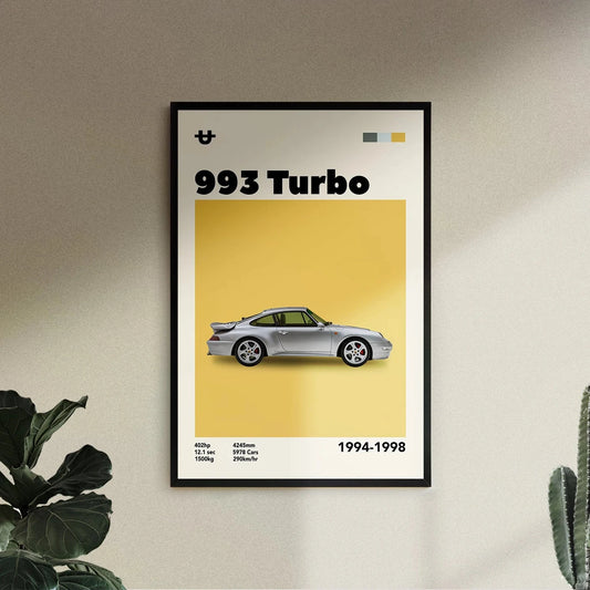 Cuadro Porsche 993 Turbo decoración automotriz pared