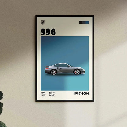 Cuadro Porsche 996 decoración automotriz pared