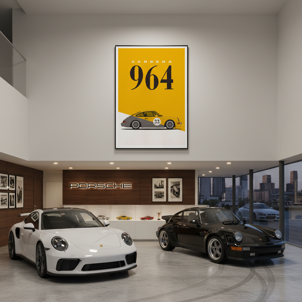 Cuadro Porsche Carrera 964 decoración automotriz - Showroom