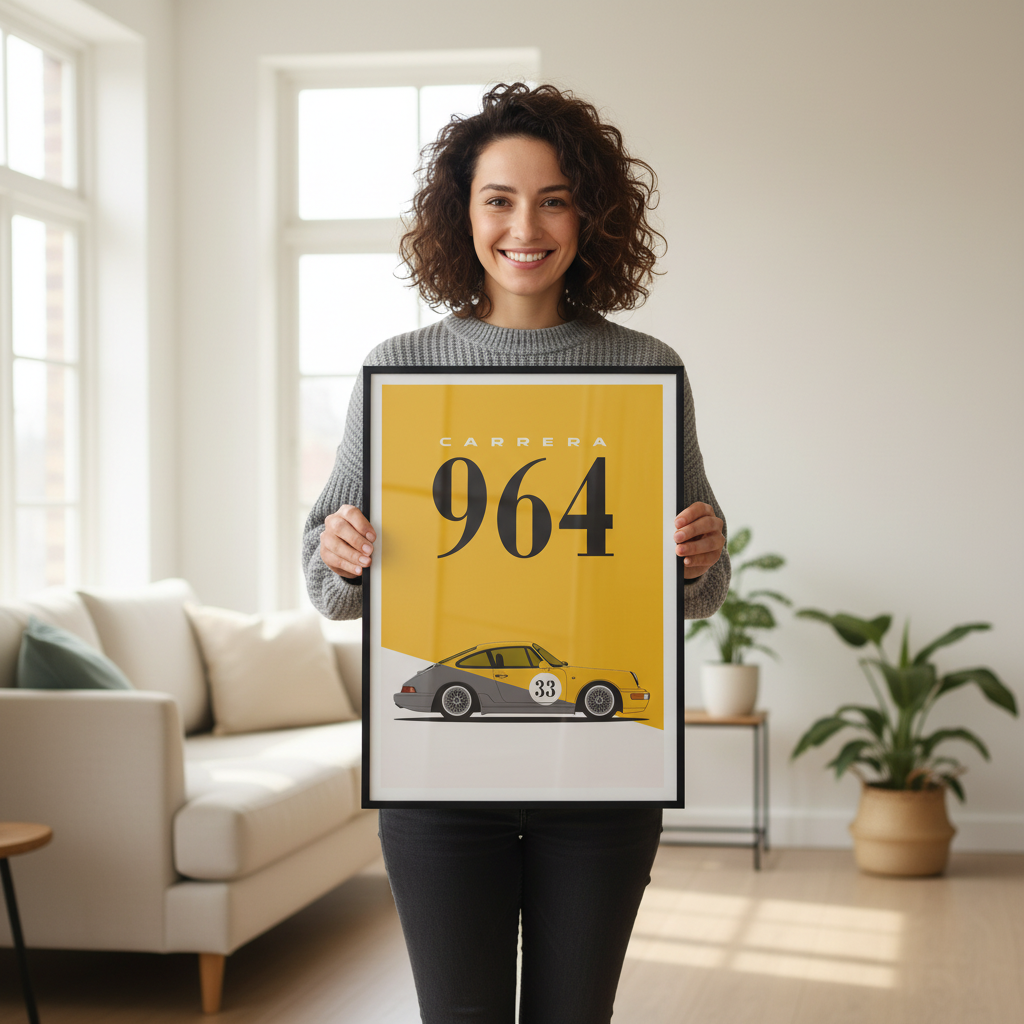 Cuadro Porsche Carrera 964 decoración automotriz Persona