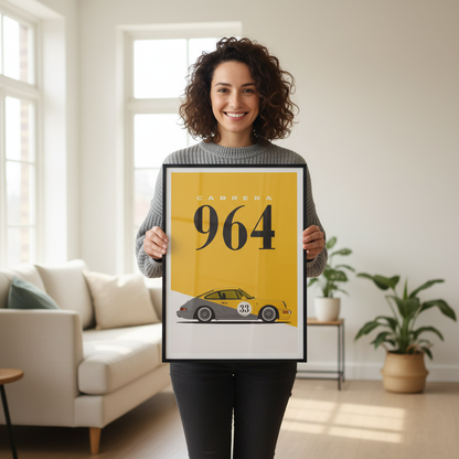 Cuadro Porsche Carrera 964 decoración automotriz Persona