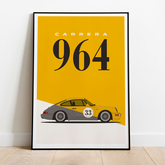 Cuadro Porsche Carrera 964 decoración automotriz pared