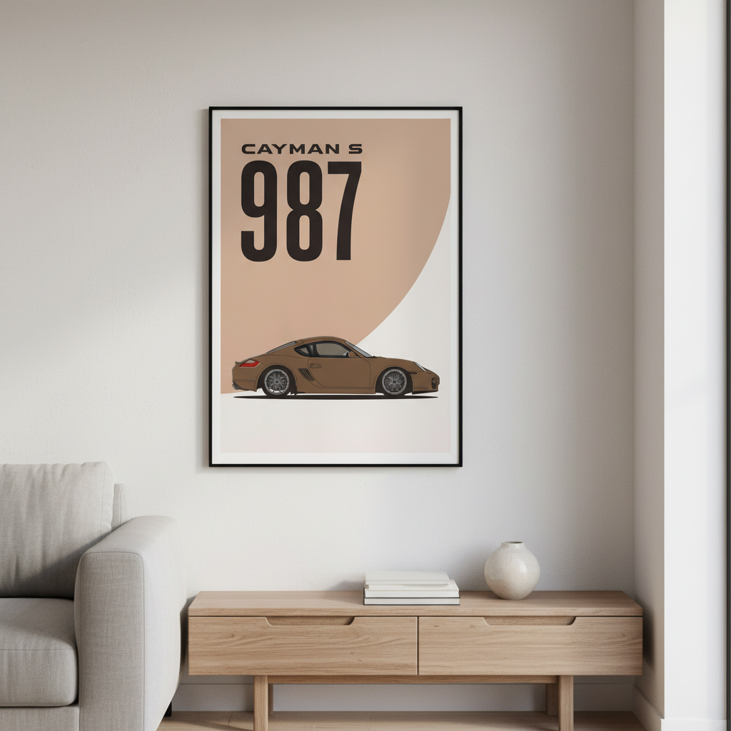 Cuadro Porsche Cayman S 987 decoración automotriz - Habitación