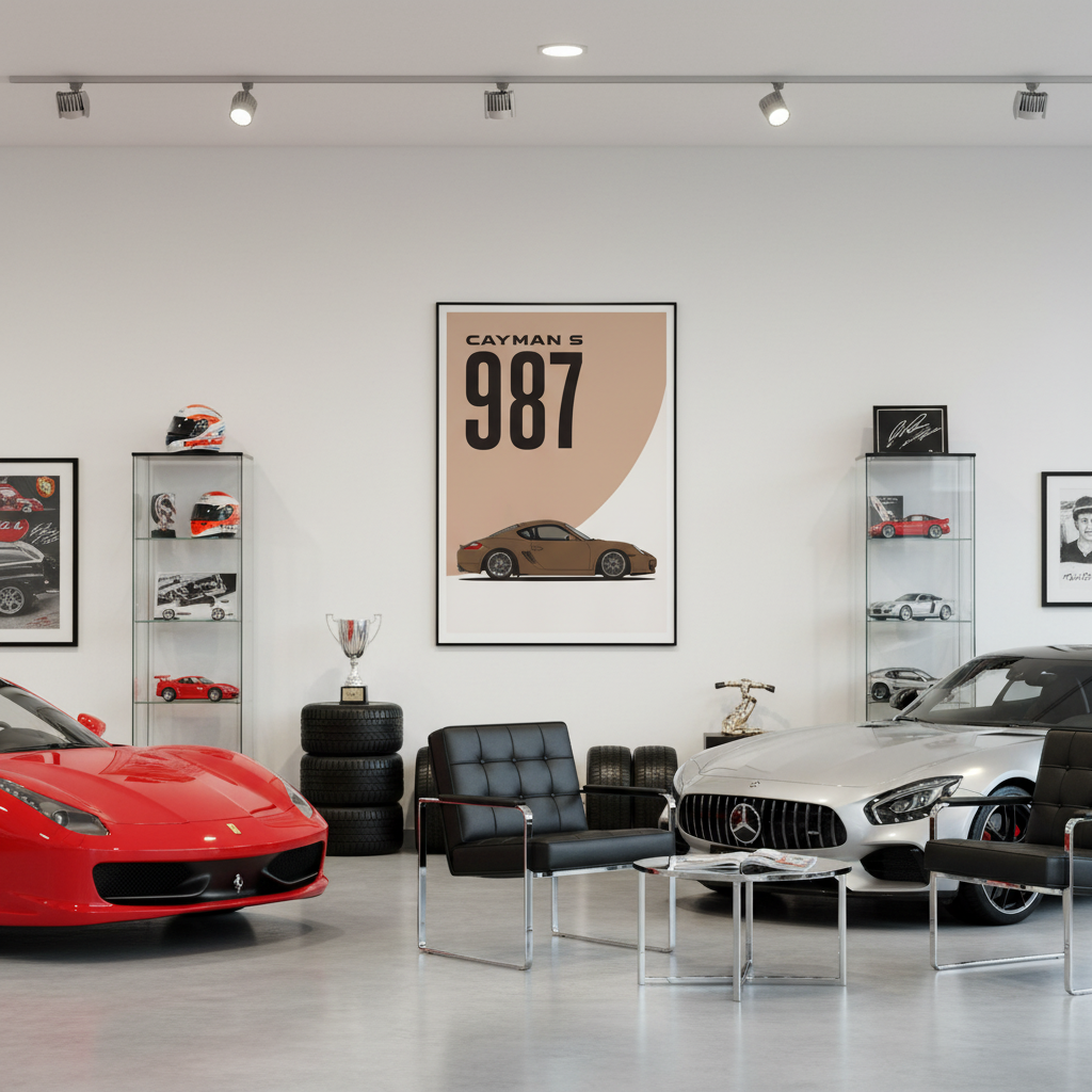 Cuadro Porsche Cayman S 987 decoración automotriz - Showroom