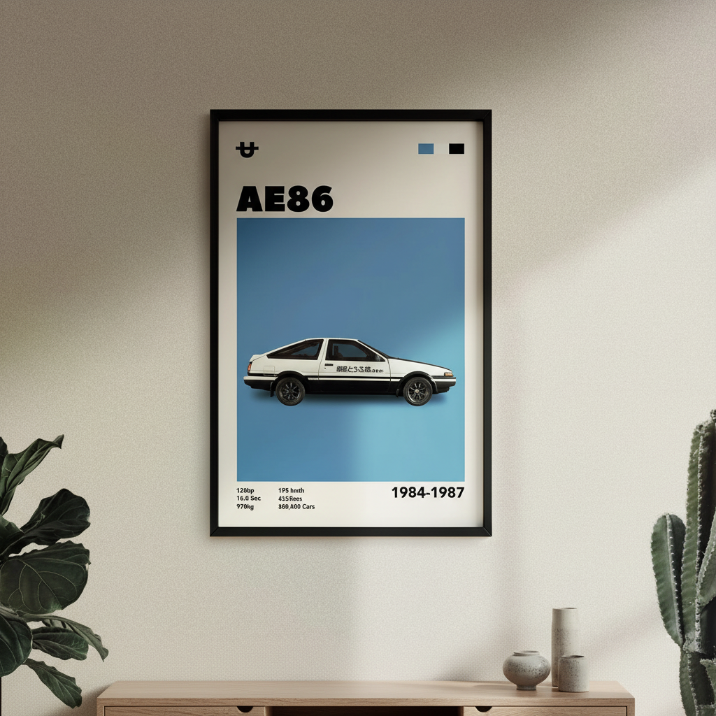 Cuadro Toyota AE86 decoración automotriz - Habitación
