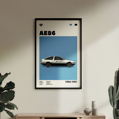 Cuadro Toyota AE86 decoración automotriz - Habitación