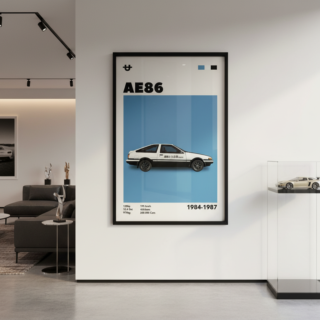 Cuadro Toyota AE86 decoración automotriz - Showroom