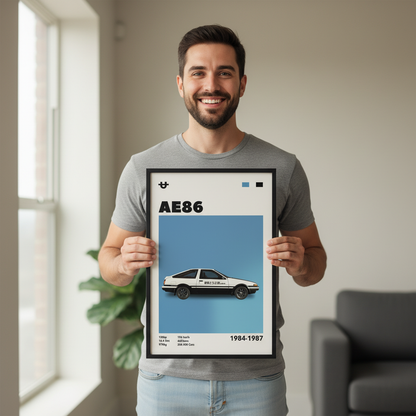 Cuadro Toyota AE86 decoración automotriz Persona