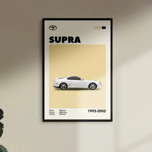 Cuadro Toyota Supra MK4 decoración automotriz pared