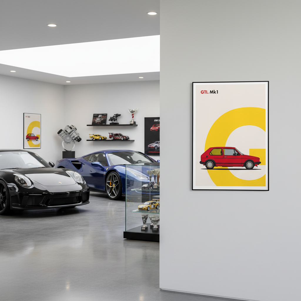 Cuadro Volkswagen GTI MK1 decoración automotriz - Showroom