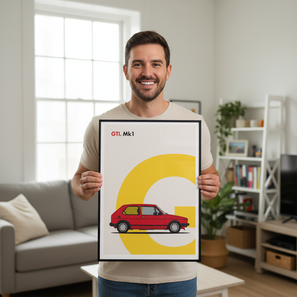 Cuadro Volkswagen GTI MK1 decoración automotriz Persona