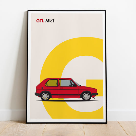 Cuadro Volkswagen GTI MK1 decoración automotriz pared