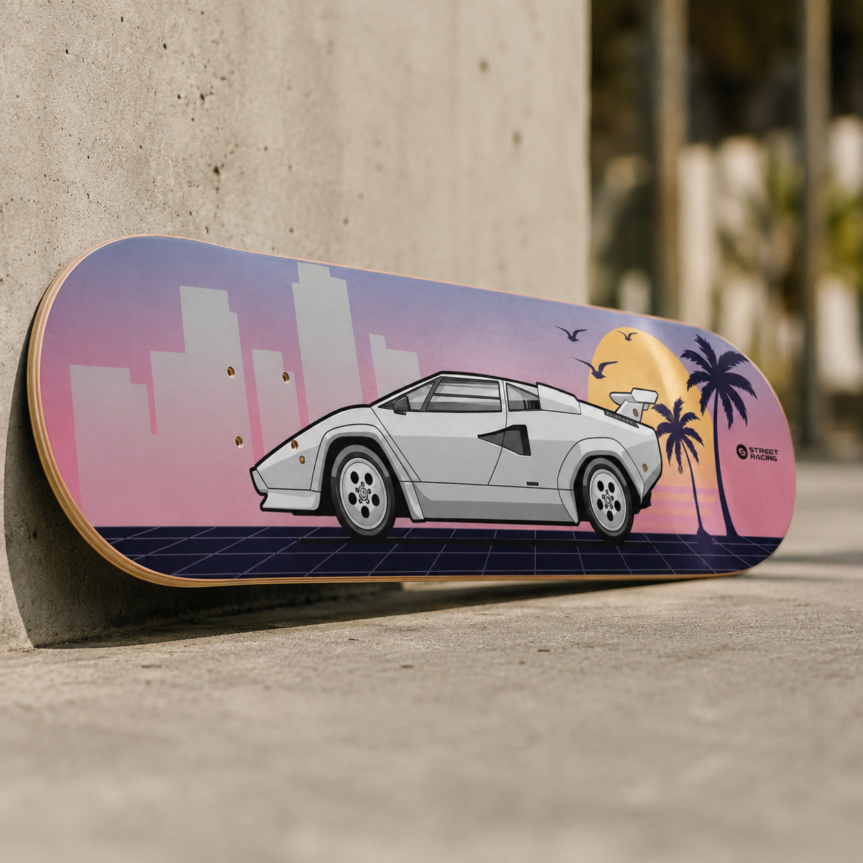 Tabla Decorativa Lamborghini Countach Miami Vice