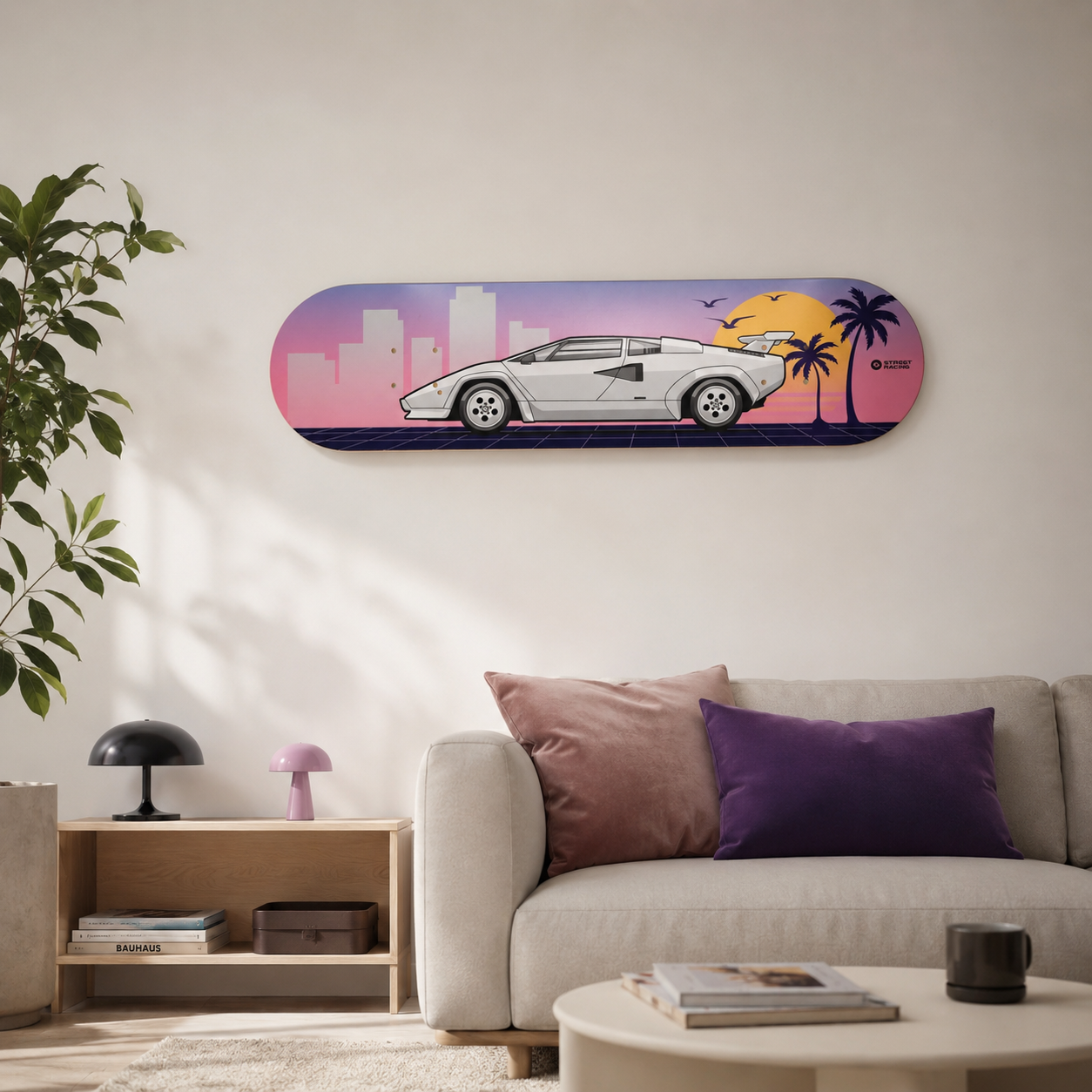 Tabla Decorativa Lamborghini Countach Miami Vice