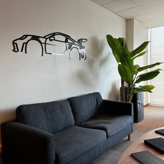 Silueta decorativa Porsche 911 GT3 RS en relieve pared