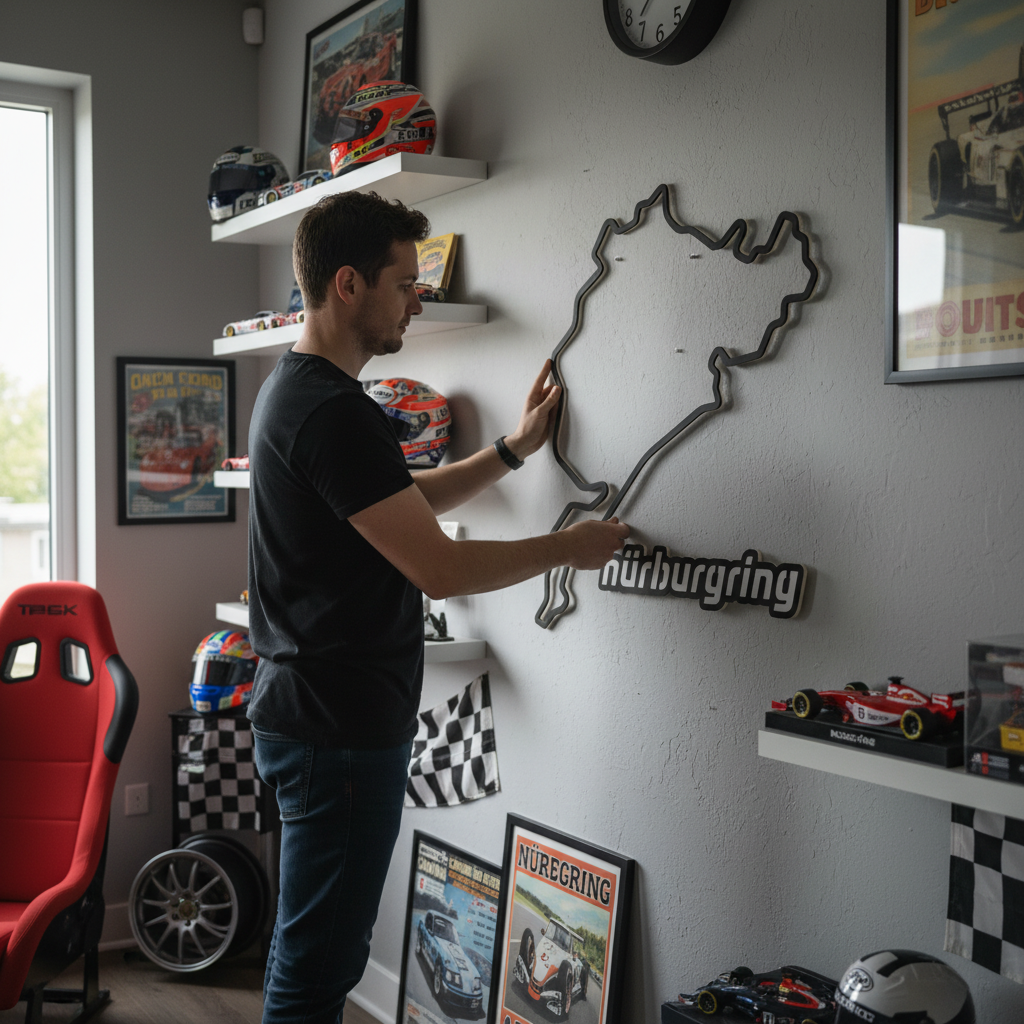 Silueta decorativa circuito Nürburgring en relieve - Decoración