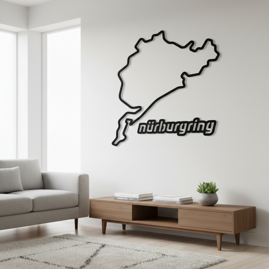 Silueta decorativa circuito Nürburgring en relieve - Habitacion