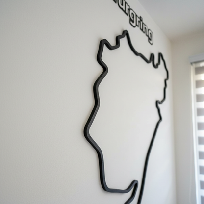 Silueta decorativa circuito Nürburgring en relieve - Madera