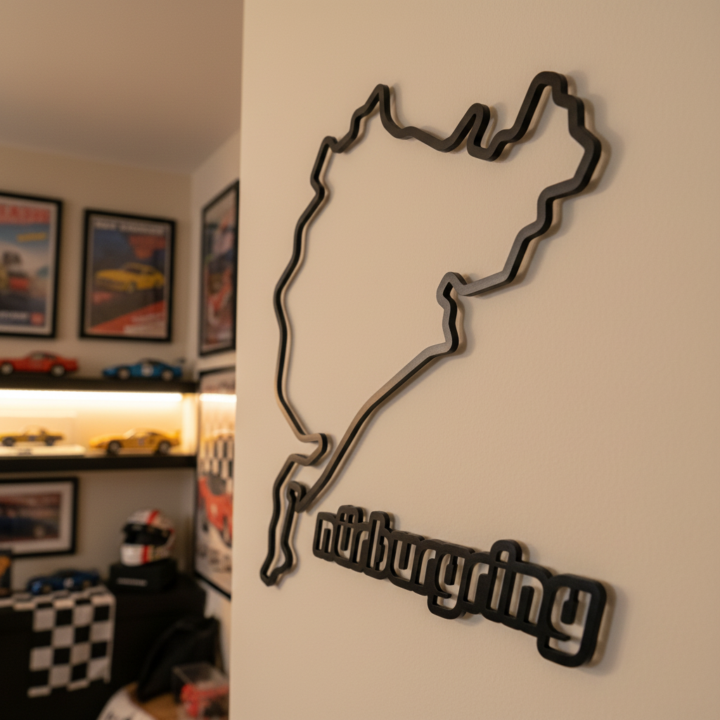 Silueta decorativa circuito Nürburgring en relieve - Man Cave