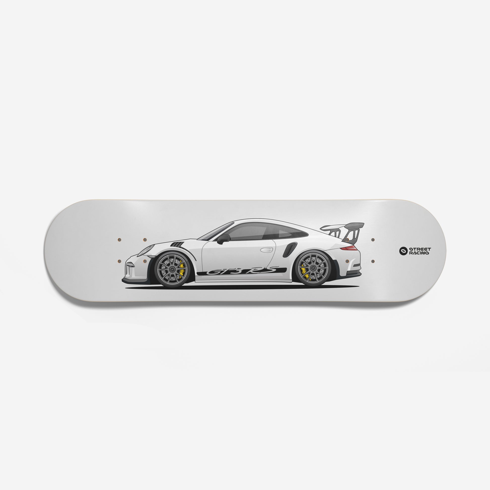 Tabla decorativa skateboard Porsche 911 GT3 RS 991 Blanco Decoración 