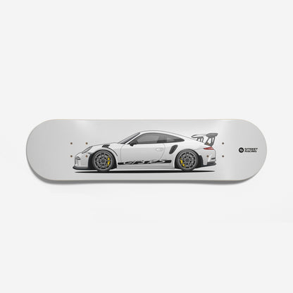 Tabla decorativa skateboard Porsche 911 GT3 RS 991 Blanco Decoración 