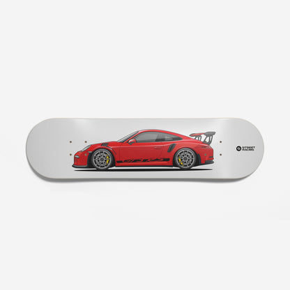 Tabla decorativa skateboard Porsche 911 GT3 RS 991 Roja decoración 