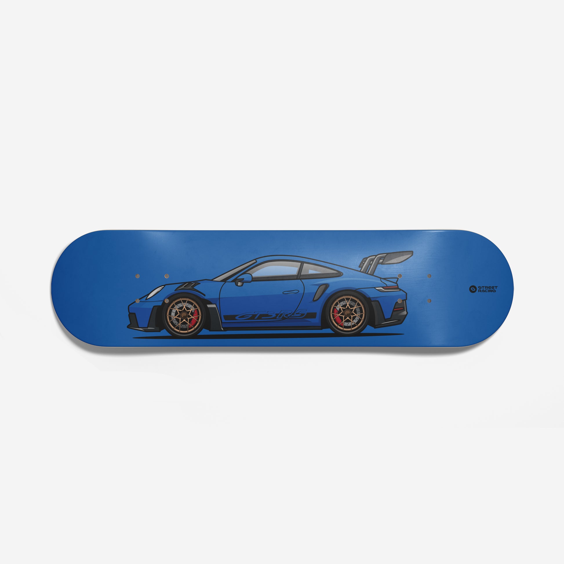 Tabla decorativa skateboard Porsche 911 GT3 RS 992 - Azul