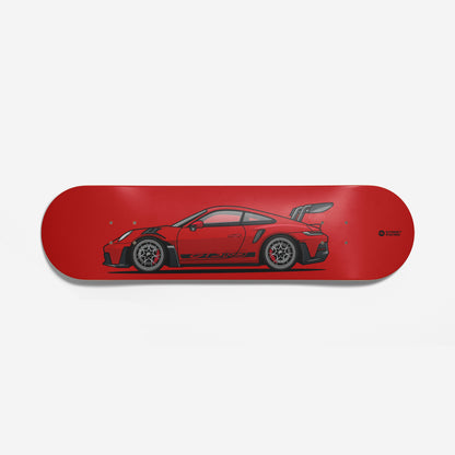 Tabla decorativa skateboard Porsche 911 GT3 RS 992 - Rojo