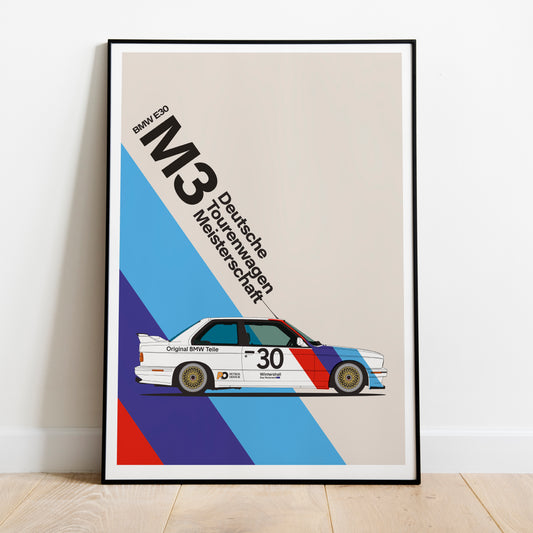 Cuadro BMW M3 E30 decoración automotriz pared