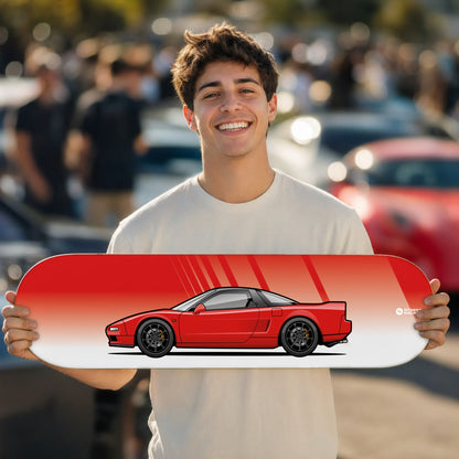 Tabla decorativa skate Honda NSX NA1 Formula Red fondo Degradé en un car meet – StreetRacing