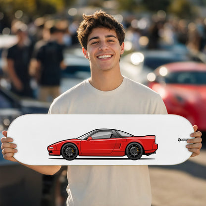 Tabla decorativa skate Honda NSX NA1 Formula Red fondo Plano en un car meet – StreetRacing