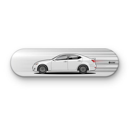 Tabla decorativa skate Lexus IS 250 Starfire Pearl fondo Movimiento sobre fondo blanco – StreetRacing