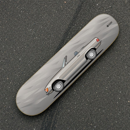 Tabla decorativa skate Mercedes-Benz 450 SL 1975 Champagne fondo Fragmentos sobre el asfalto – StreetRacing