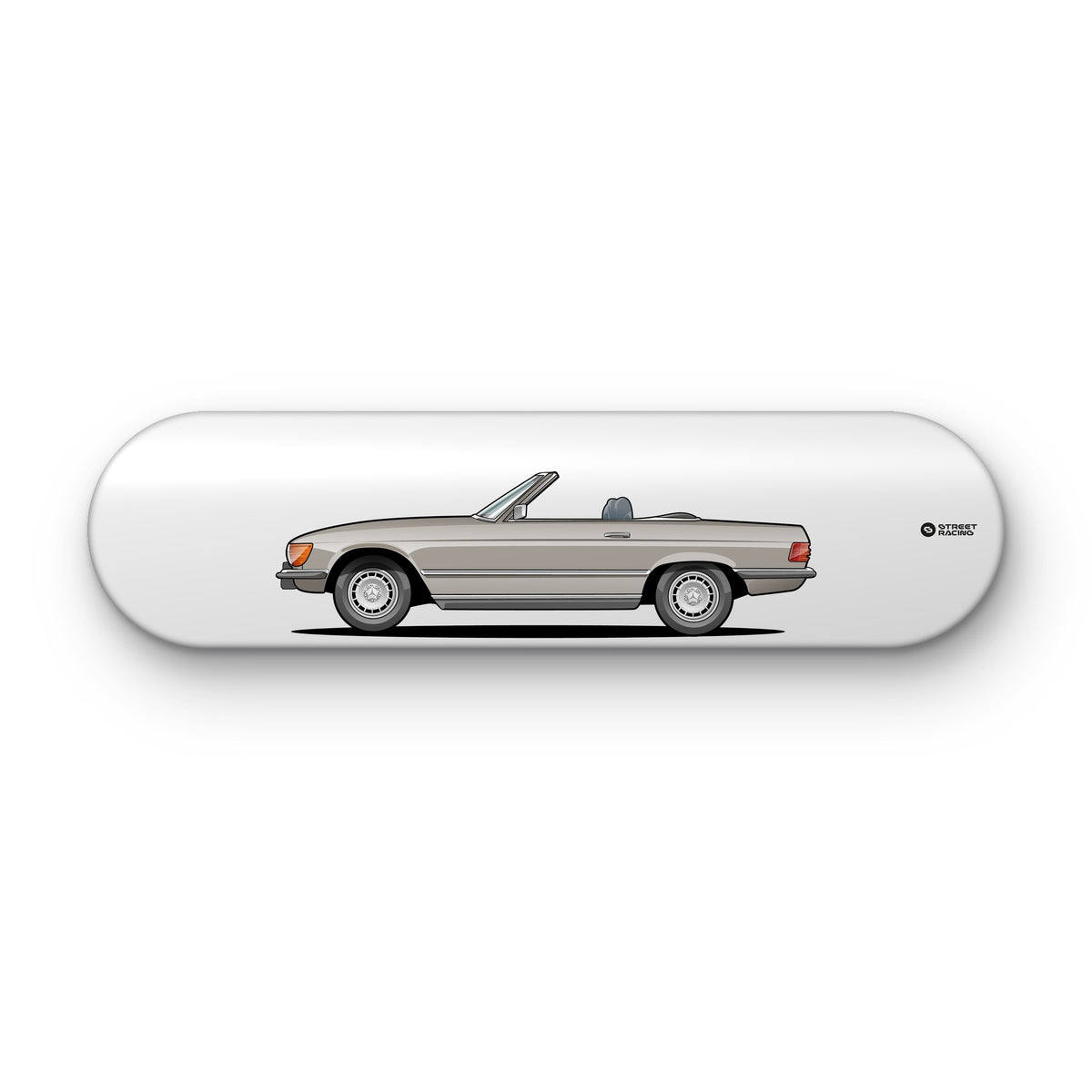 Tabla decorativa skate Mercedes-Benz 450 SL 1975 Champagne fondo Plano sobre fondo blanco – StreetRacing