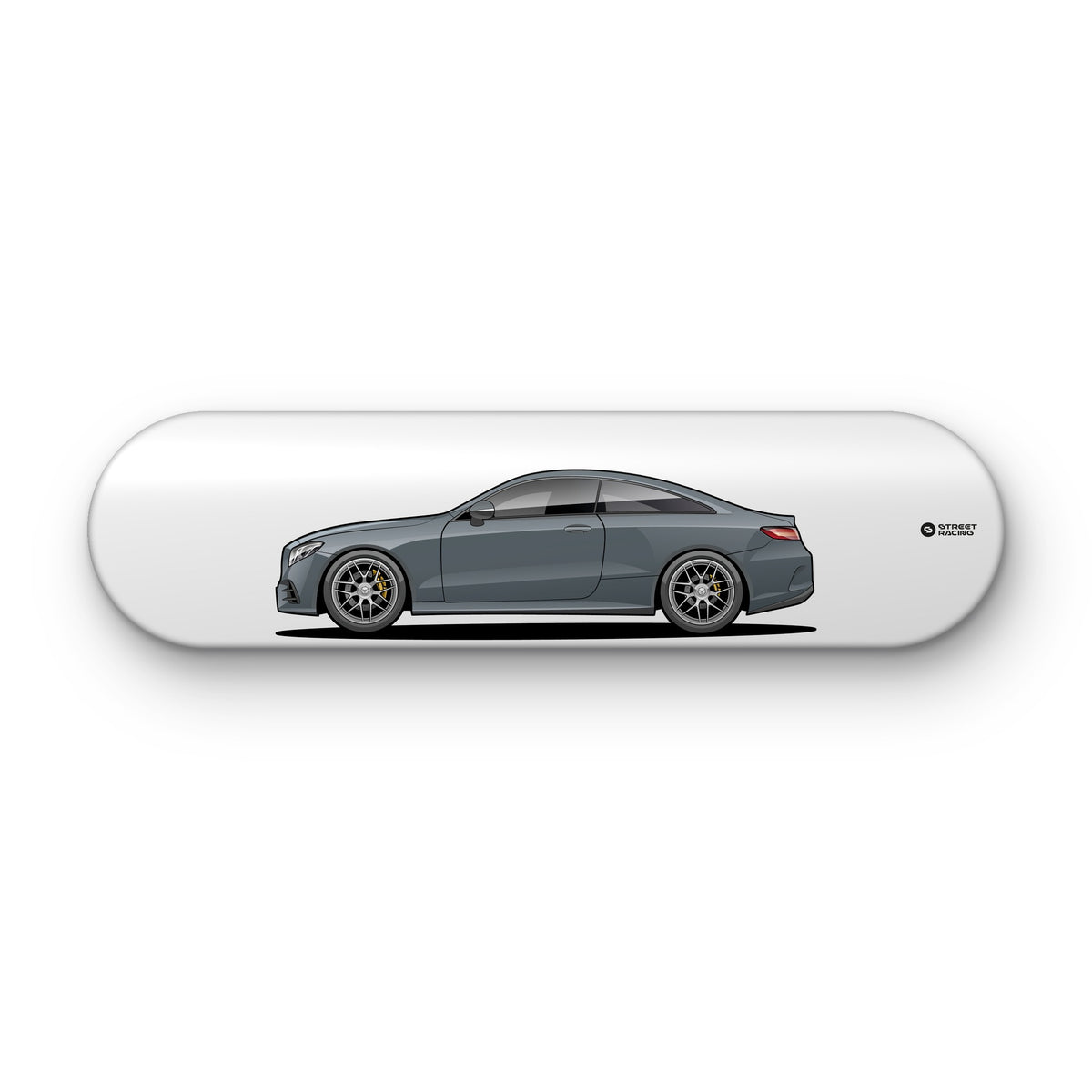 Tabla decorativa skate Mercedes-Benz E 300 Coupé Selenite Grey fondo Plano sobre fondo blanco – StreetRacing