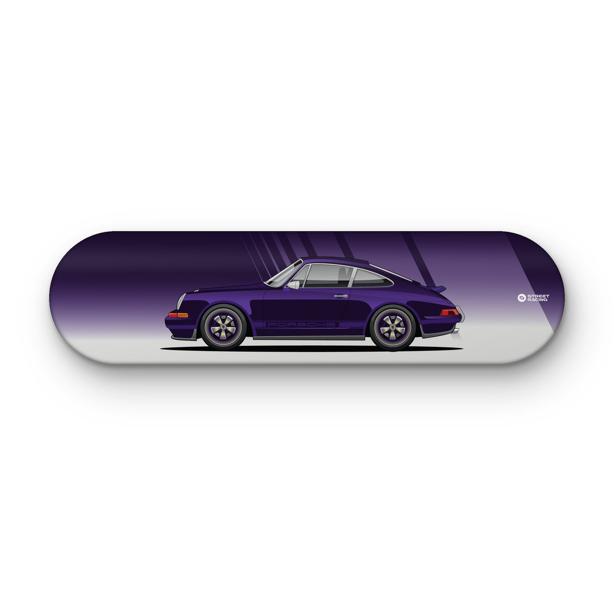 Tabla decorativa skate Porsche 911 964 Theon Design Morado fondo Degradé sobre fondo blanco – StreetRacing