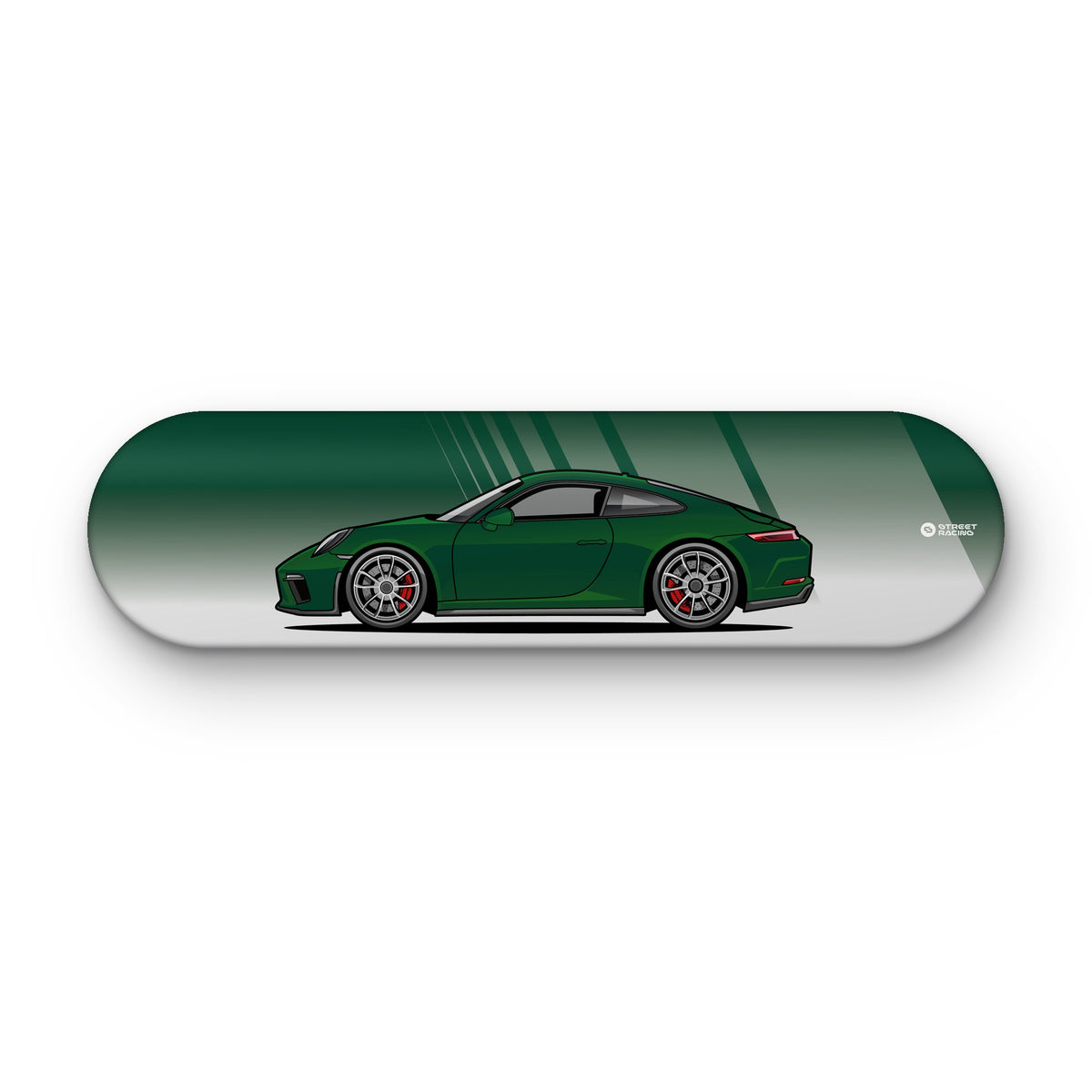 Tabla decorativa skate Porsche 911 GT3 Touring 991.2 Brewster Green fondo Degradé sobre fondo blanco – StreetRacing