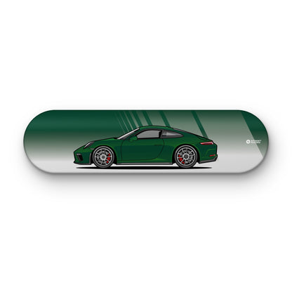 Tabla decorativa skate Porsche 911 GT3 Touring 991.2 Brewster Green fondo Degradé sobre fondo blanco – StreetRacing