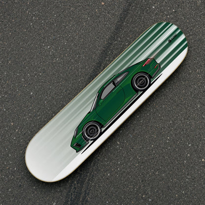 Tabla decorativa skate Porsche 911 GT3 Touring 991.2 Brewster Green fondo Movimiento sobre el asfalto – StreetRacing
