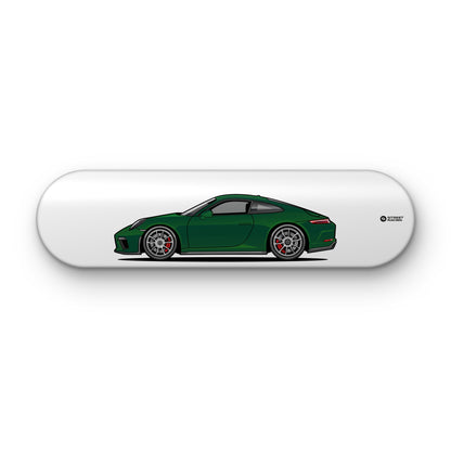 Tabla decorativa skate Porsche 911 GT3 Touring 991.2 Brewster Green fondo Plano sobre fondo blanco – StreetRacing