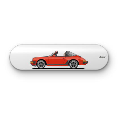 Tabla decorativa skate Porsche 911 Targa 1986 Guards Red fondo Plano sobre fondo blanco – StreetRacing
