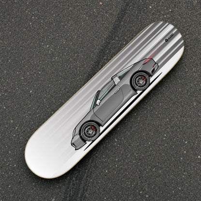 Tabla decorativa skate Porsche 911 Targa 4S 991.2 Agate Grey fondo Movimiento sobre el asfalto – StreetRacing