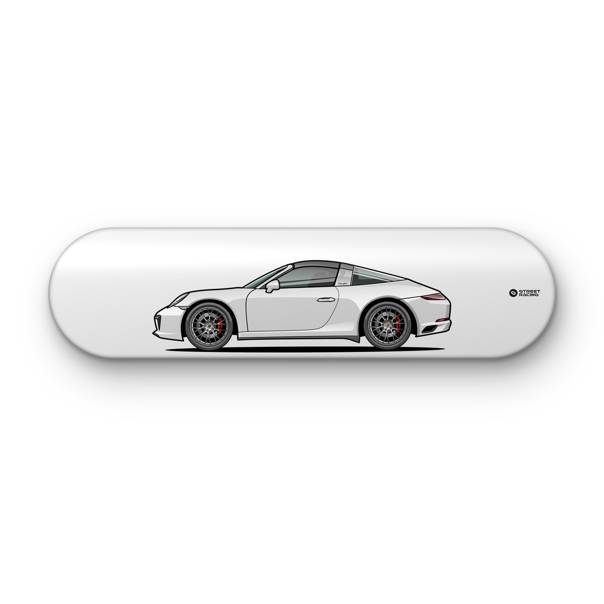 Tabla decorativa skate Porsche 911 Targa 4S 991.2 Carrara White fondo Plano sobre fondo blanco – StreetRacing