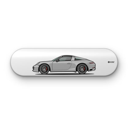 Tabla decorativa skate Porsche 911 Targa 4S 991.2 GT Silver fondo Plano sobre fondo blanco – StreetRacing