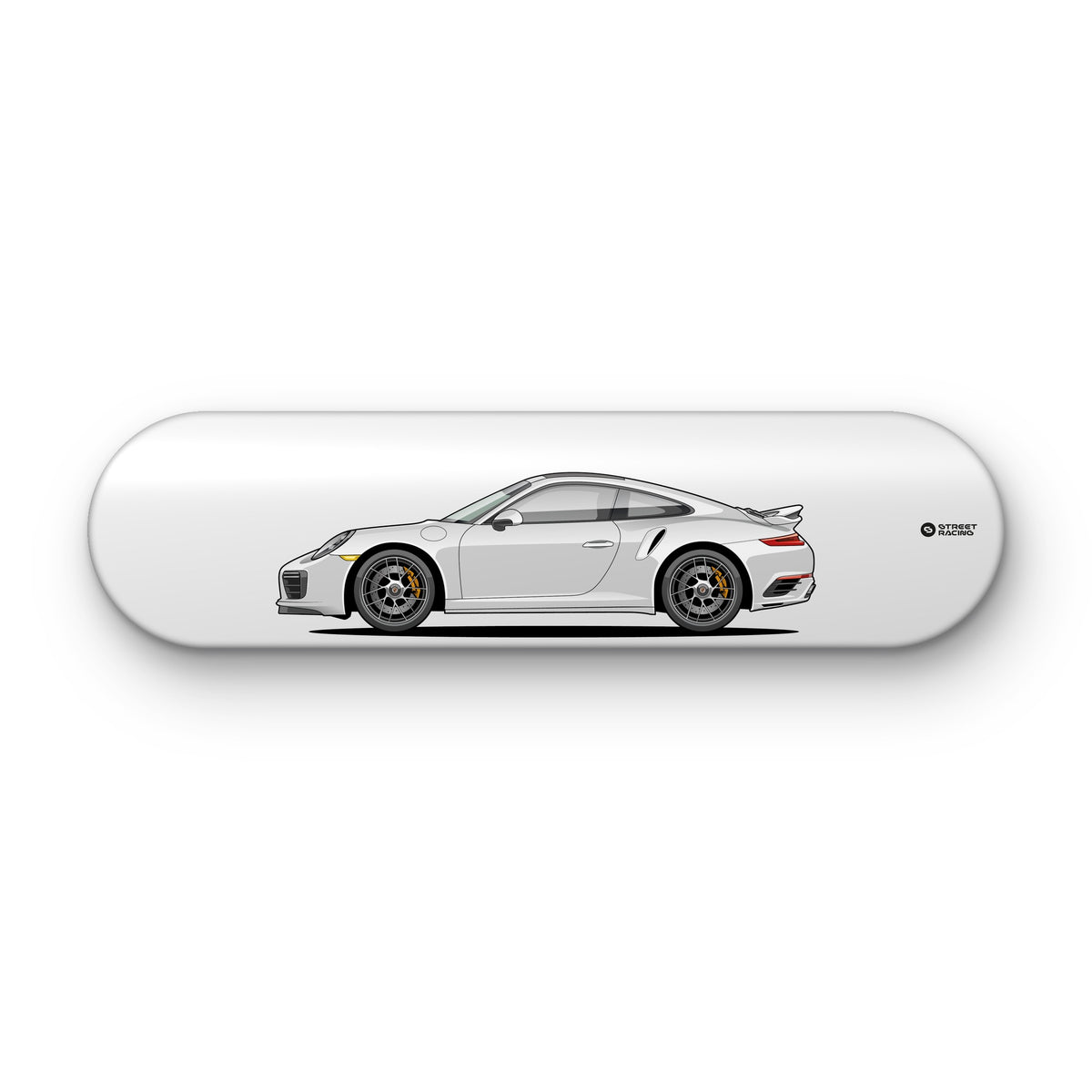 Tabla decorativa skate Porsche 911 Turbo S 991.2 Carrara White fondo Plano sobre fondo blanco – StreetRacing